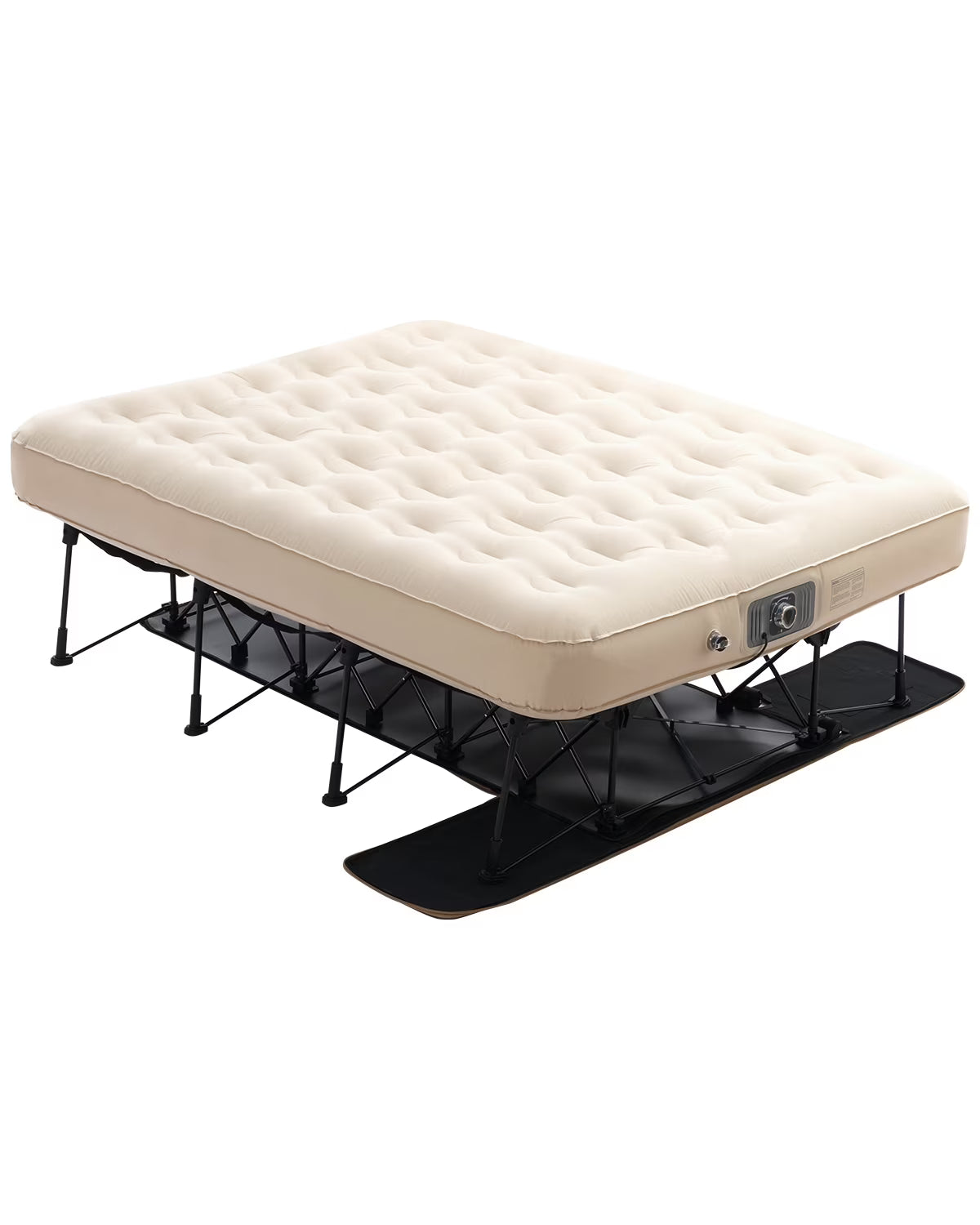 VEVOR Air Mattress with Frame, Inflatable 2 Person Camping Cot with Built-in Pump, Portable Folding Air Beds Supports 600 lbs, Blow Up Anywhere Bed for Guests Camping Travel Indoor Outdoor Use