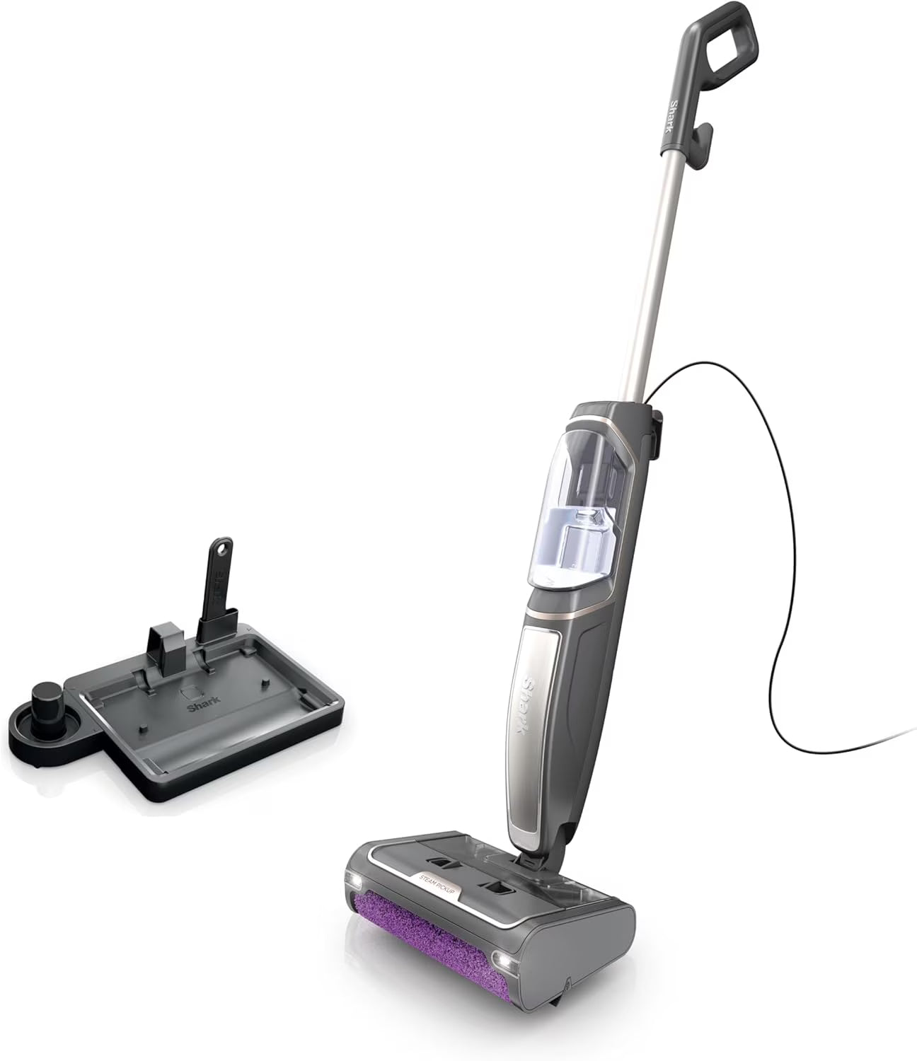 Shark Steam Pickup 3-in-1 Steam Mop Picks Up Debris, Deep Scrubs, Steam Sanitizes - All At Once, Lightweight Steam Cleaner for Home with Sealed Hard Floors like Hardwood, Tile Laminate, SD201