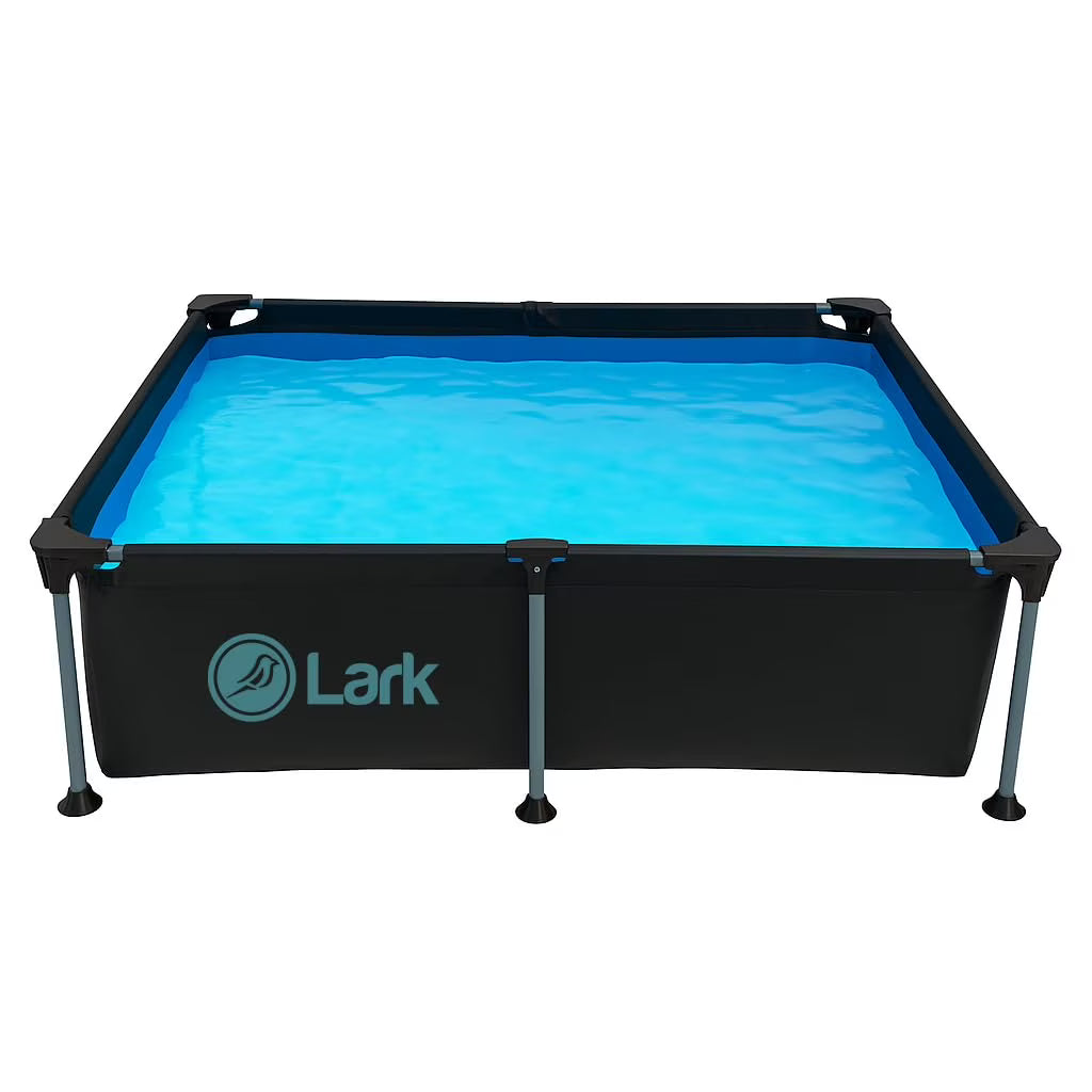 Lark 6' ft x 4' ft x 16.5" inches Above Ground Metal Frame Pool Puncture-Resistant 3-Ply Vinyl Mesh Materials Quick Setup Patio Backyard - No Pump Included