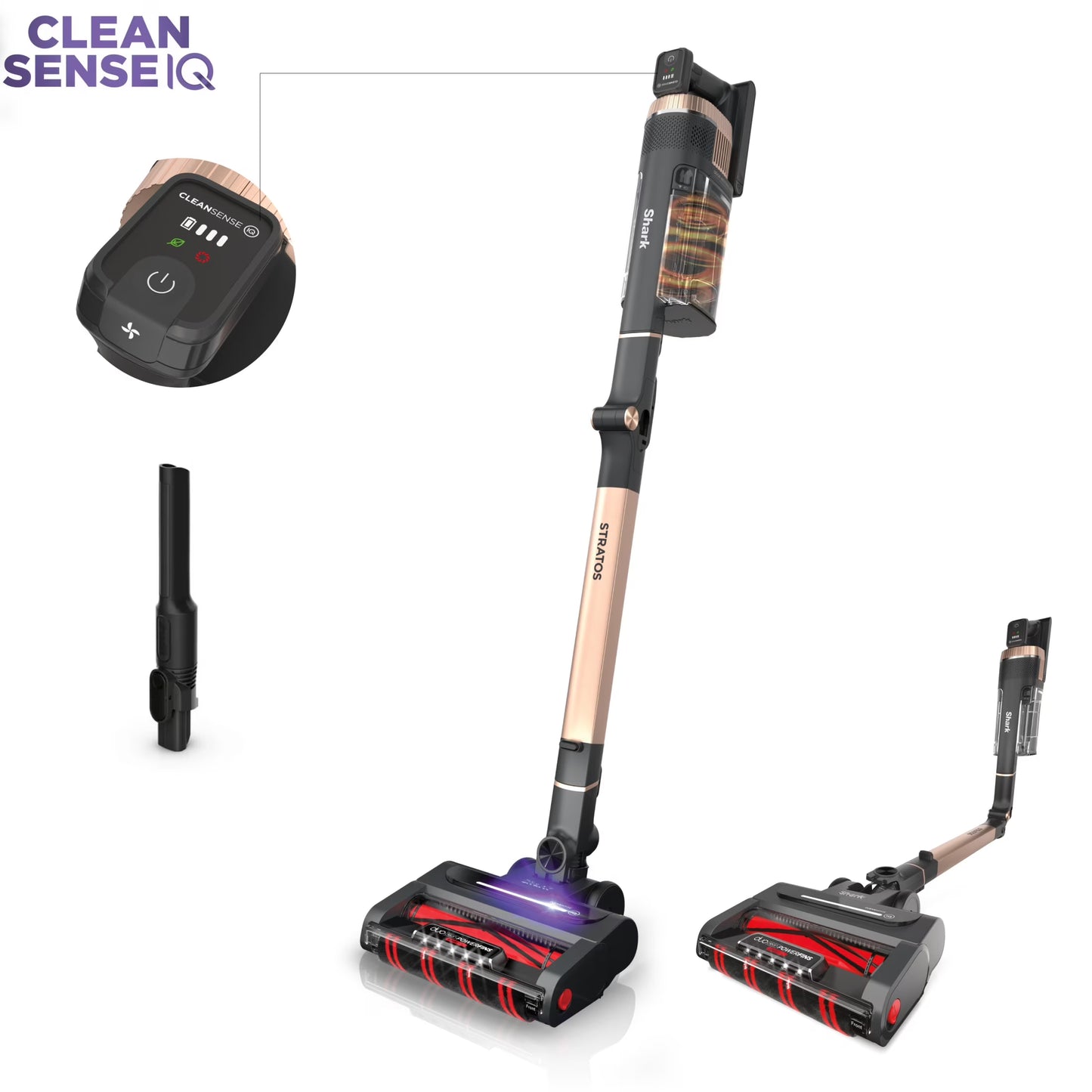 Shark Stratos Cordless Stick Vacuum Cleaner with Clean Sense IQ DuoClean PowerFins HairPro MultiFLEX, IZ840H(Rose Gold)