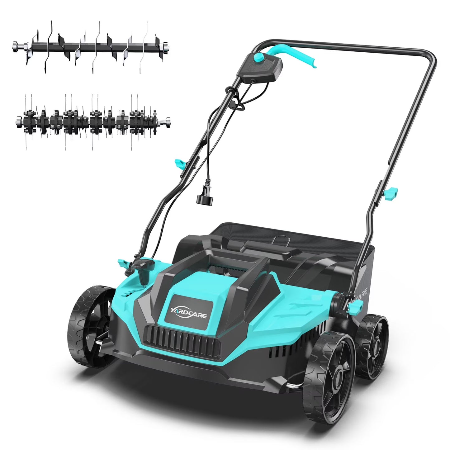 2-in-1 Scarifier and Dethatcher �C Deep Soil Revitalization with High-Torque Motor, Adjustable Depth Control, Dual Safety Switch Removable 10.5-Gallon Thatch Bag