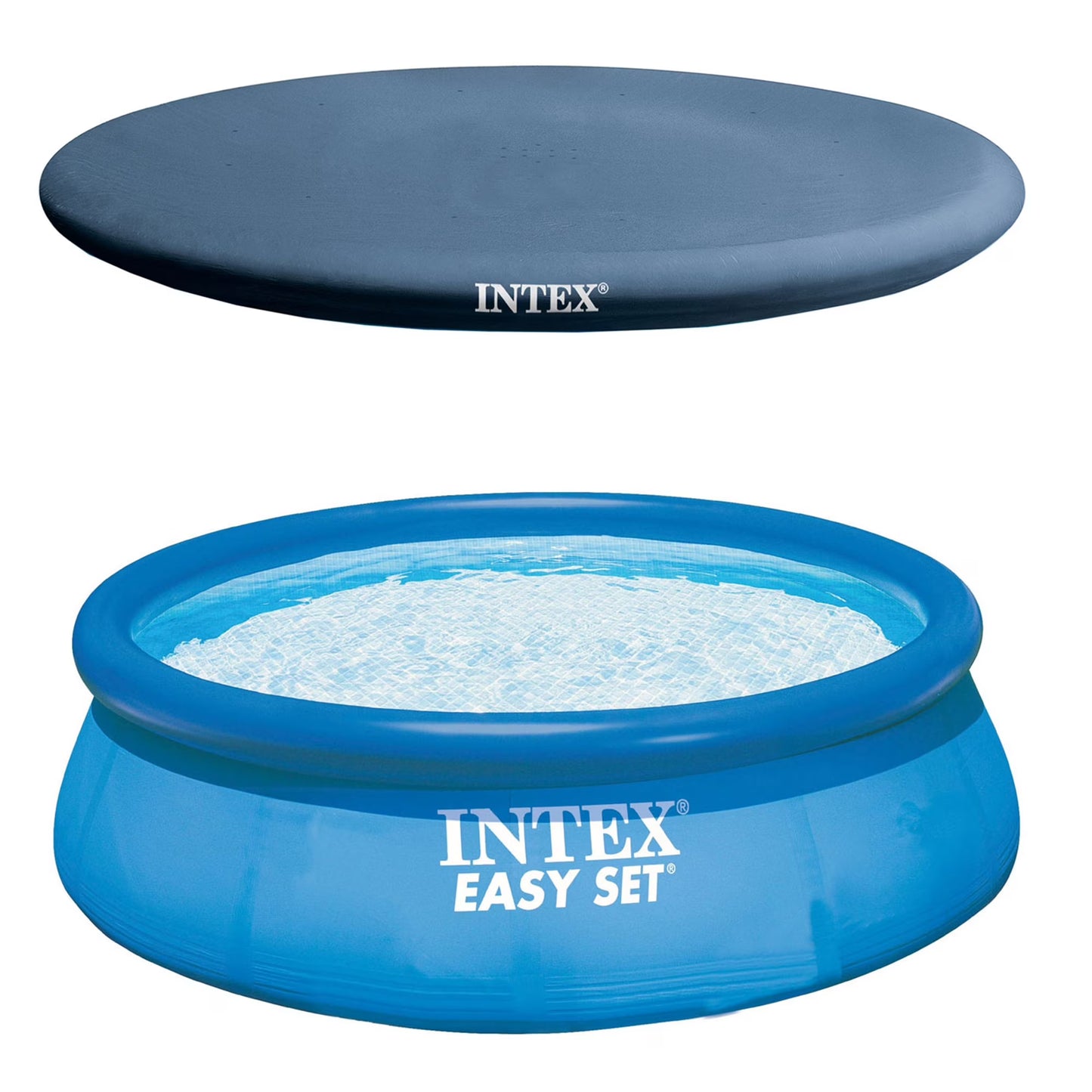 Open Box Intex Easy Set Inflatable Pool, Filter Pump and Easy Set Pool Cover