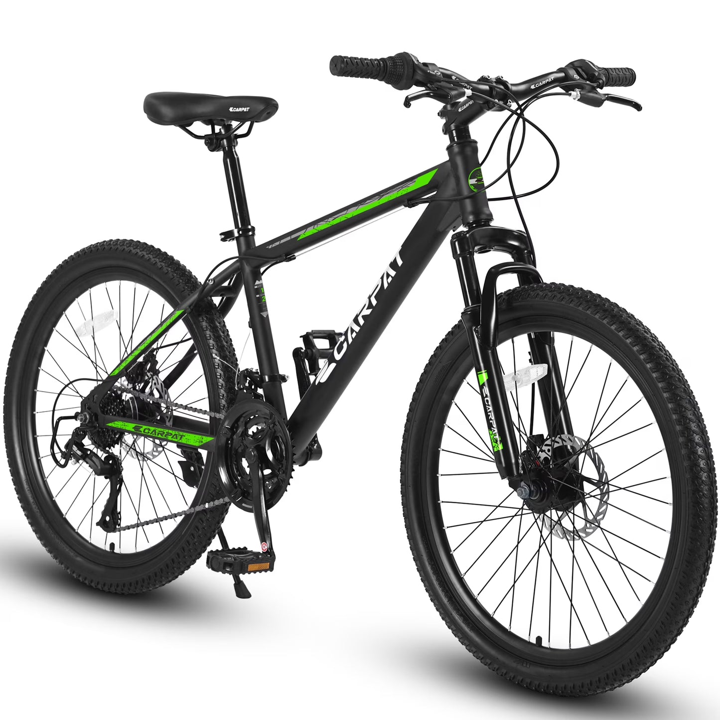 26 inch Mountain Bike for Men, Adult Mens Bike with 21 Speed Disc Brakes(Black Orange)