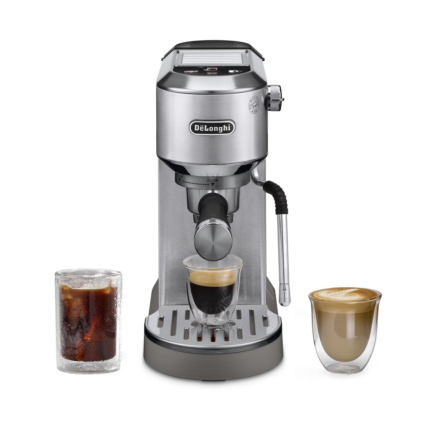 De’Longhi Dedica Duo Espresso Machine, Compact Size with Built in Frother for Latte Art, Brew Espresso, Cold Brew, Lattes More, Stainless Steel(Stainless Steel)