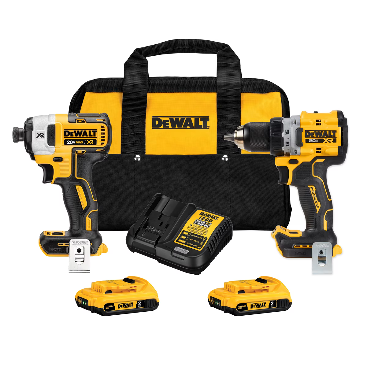 DEWALT 20V MAX Brushless Cordless Drill Impact Driver Combo Kit with 2 Batteries Charger �C DCK248D2