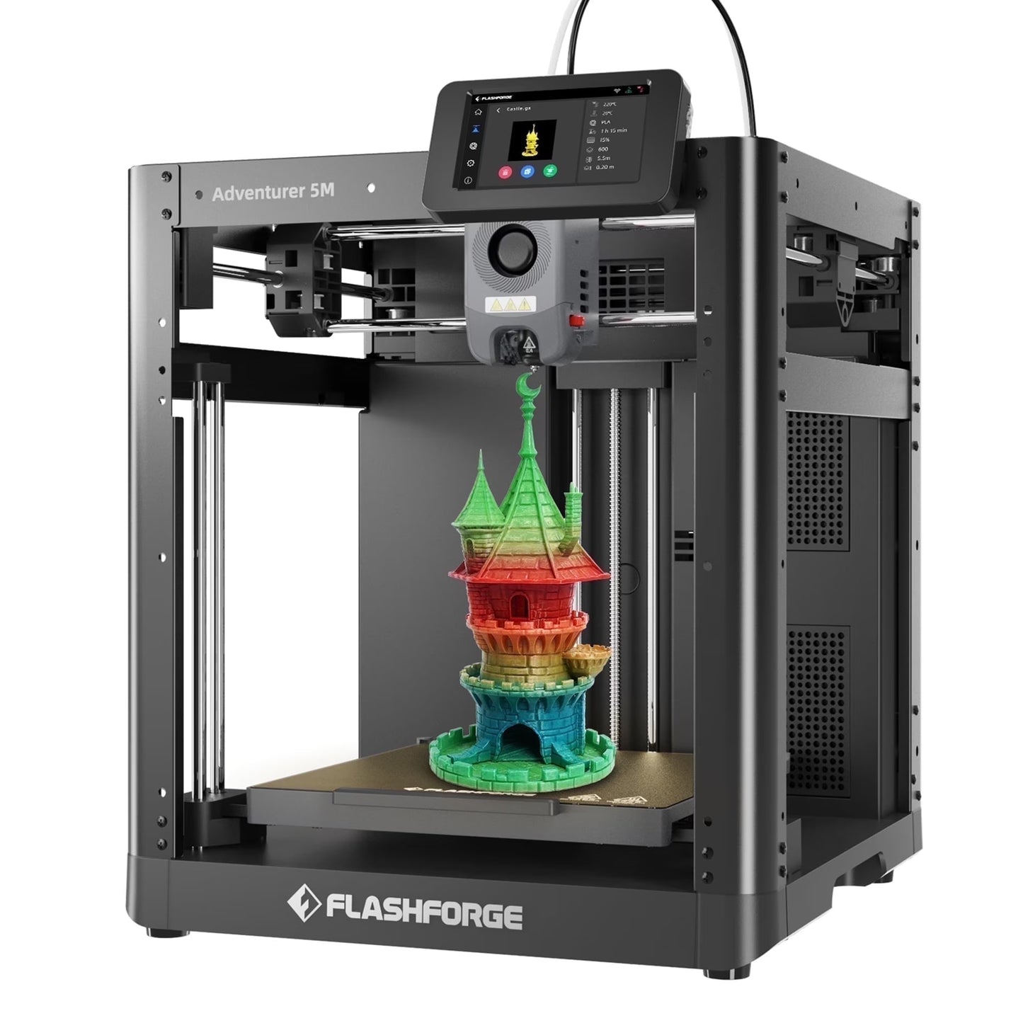 Flashforge Adventurer 5M 3D Printer, Fully Auto Leveling 600mm/s High Speed Printing, Black(Adventurer 5M)