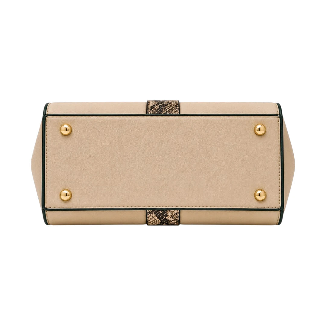 ExoticBags Luxury Beige Satchel Handbag for Women