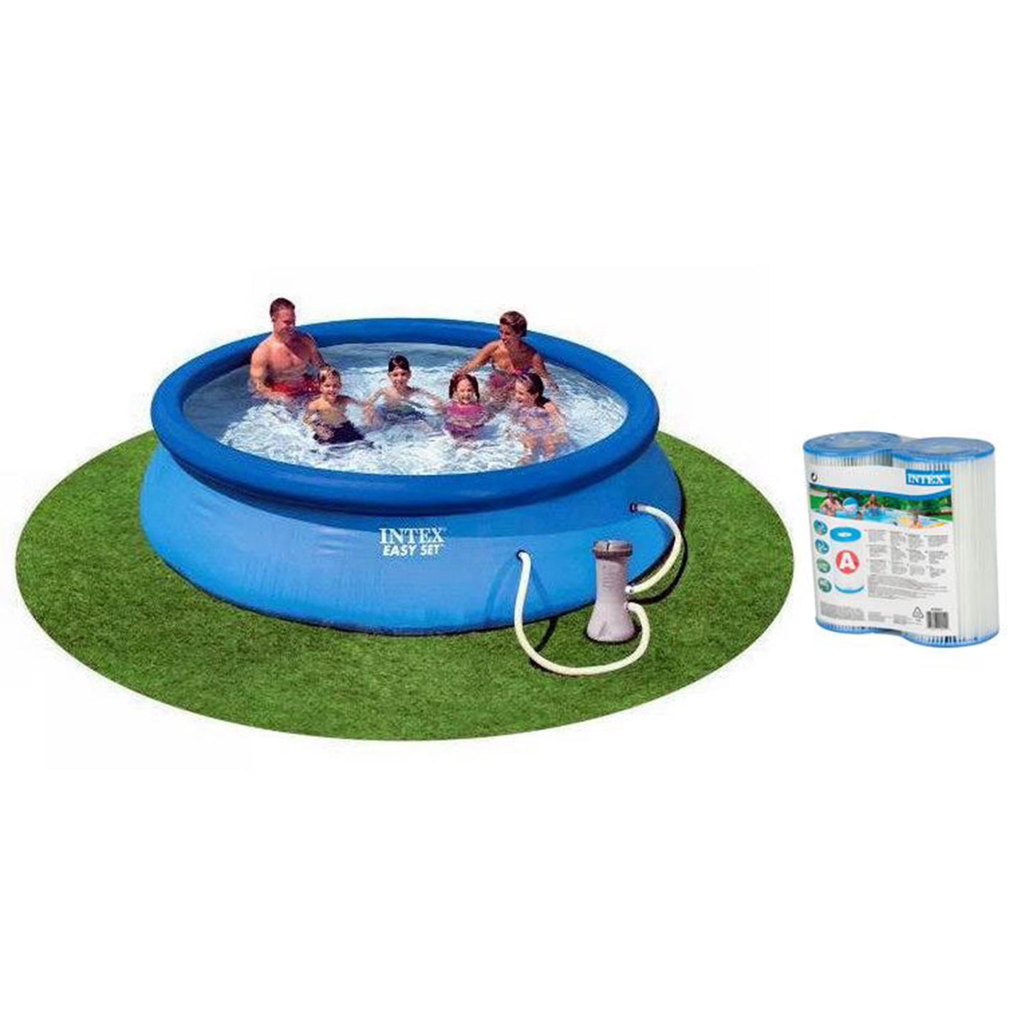 Intex 12ft x 30in Easy Set Pool with 530 GPH Pump (2 Pack) Filter Cartridge