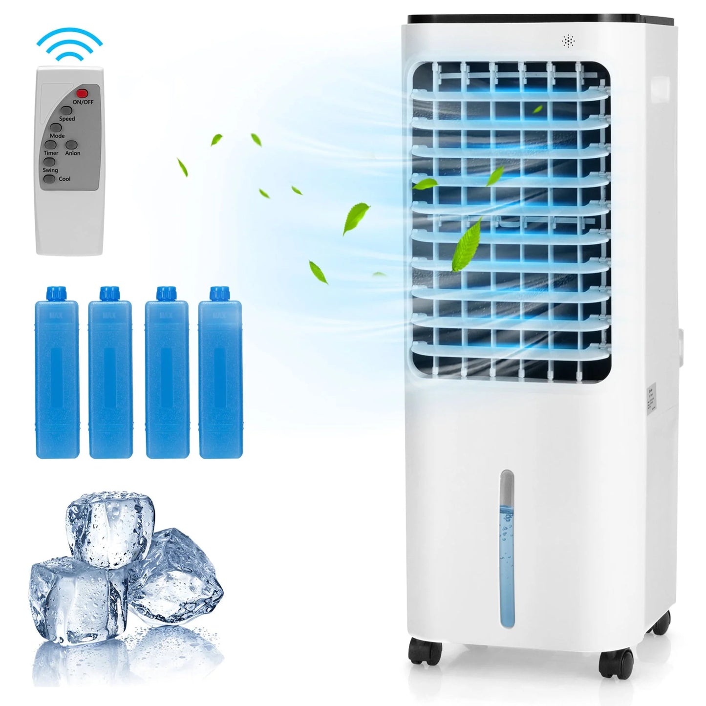 Gymax Portable Evaporative Air Cooler with 4 Ice Boxes Remote Control
