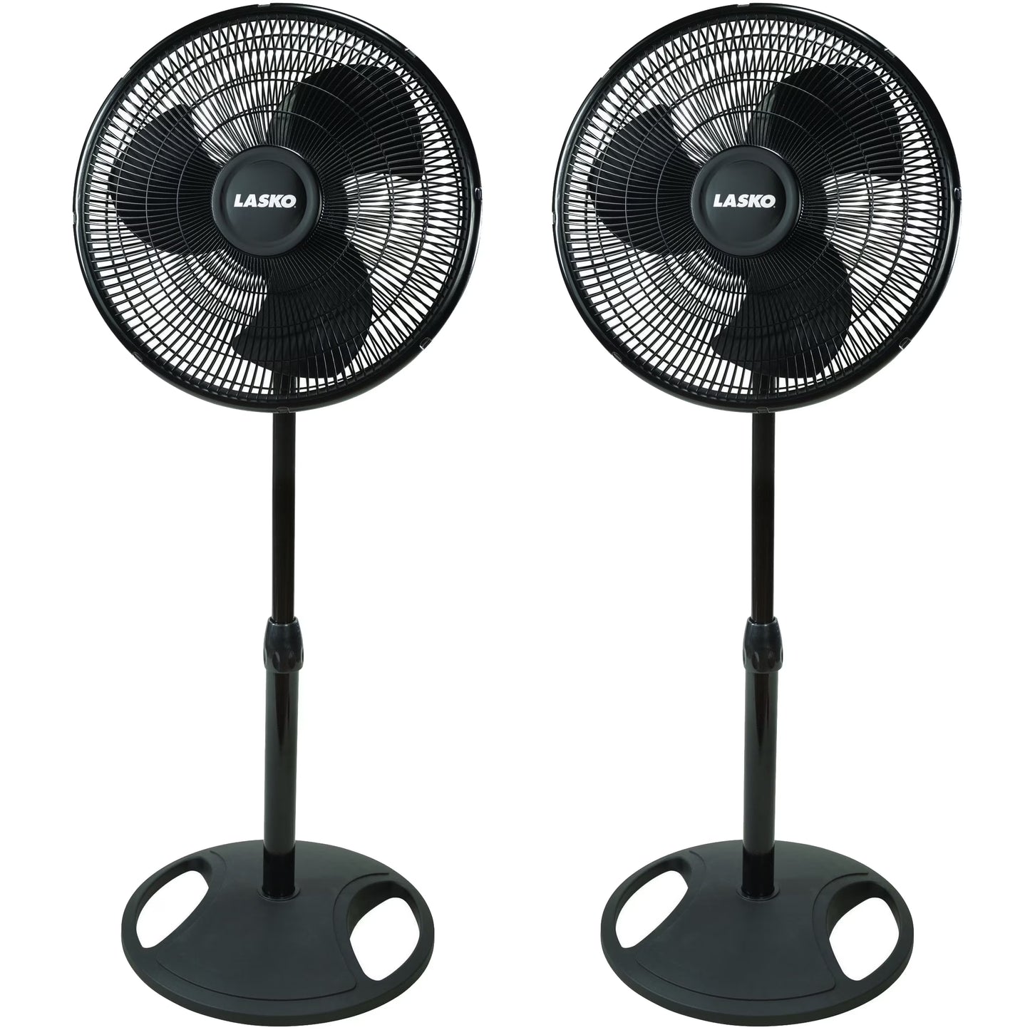 Lasko Products 16" Oscillating Stand Fan, Black 2521, 2 pack