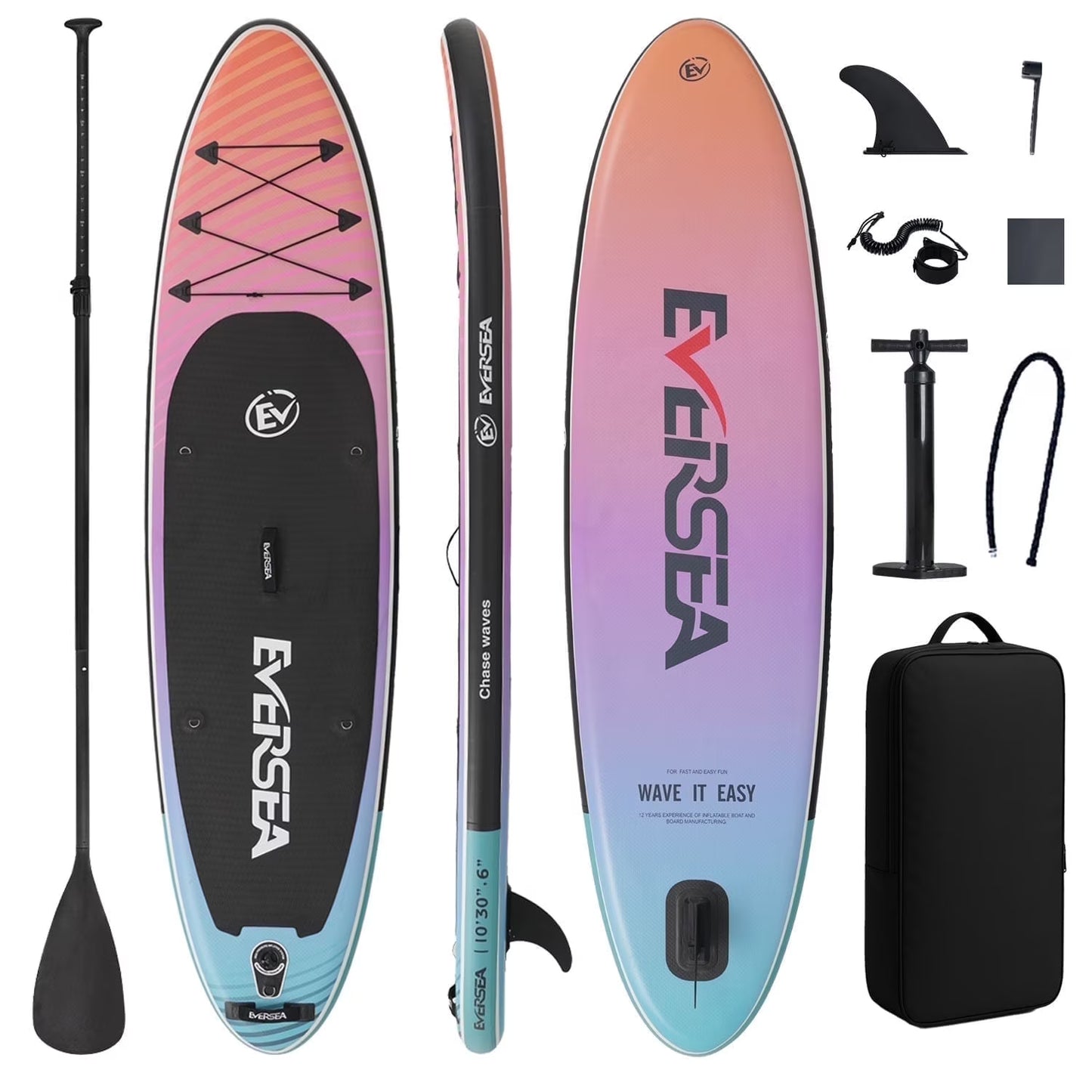 MSEASFREE 10' Inflatable Stand up Paddle Board,with Premium SUP Paddle Board Accessories,Non-Slip Comfort Deck for Youth Adults(Red)