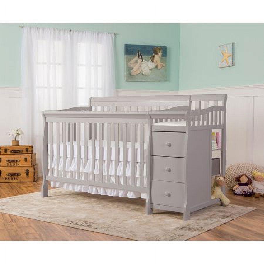 Dream On Me Brody 5-in-1 Convertible Crib Adjustable Mattress Crib Changer Pearl Gray