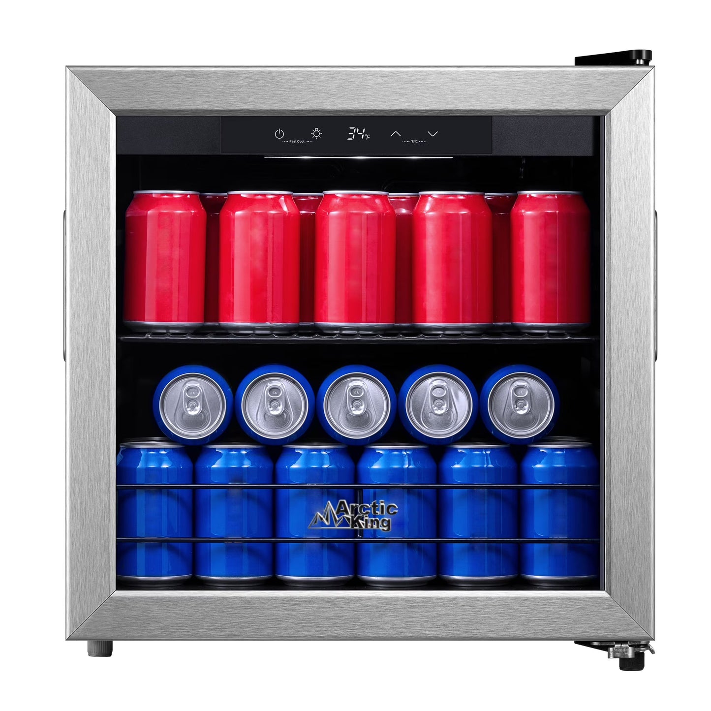 Arctic King 48-Can Stainless Steel Beverage Fridge Cooler with Electrical Control, ARV48B1AST