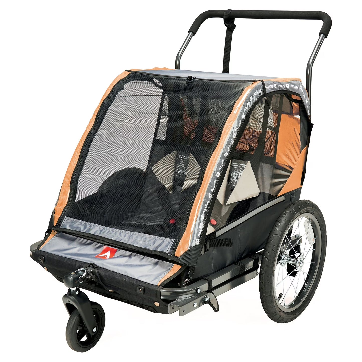 Allen Sports Deluxe 2-Child Bicycle Trailer Stroller, Model AS2, Green