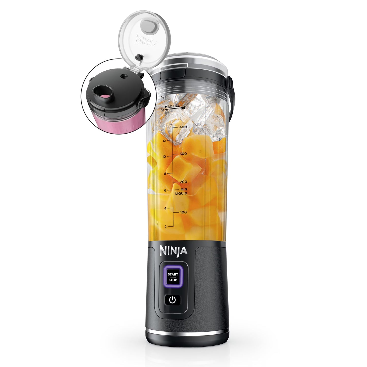 Ninja Blast Portable Blender, Cordless, 18oz. Vessel, Personal Blender for Shakes Smoothies, BPA Free, Leakproof Lid Sip Spout, USB-C Rechargeable, Dishwasher Safe Parts, Metallic Purple,
