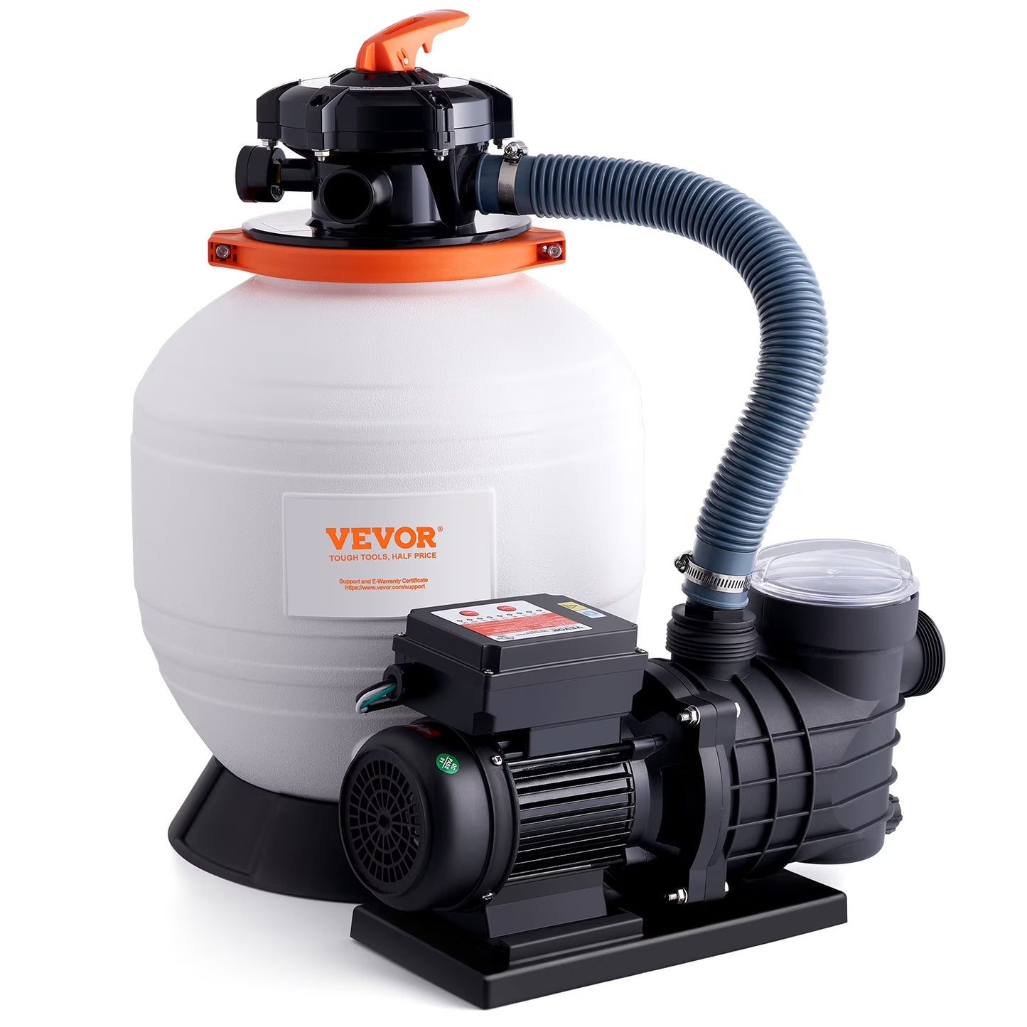 VEVOR Sand Filter Pump for Above Ground Pools,14-inch, 3000 GPH, 3/4 HP Swimming Pool Pumps System Filters Combo Set with 6-Way Multi-Port Valve Strainer Basket,for Domestic and Commercial Pools