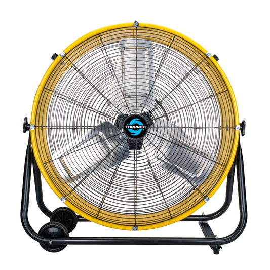 Tornado - 24 Inch Industrial Grade UL Safety Listed High Velocity Air Movement Heavy Duty Drum Fan - 3 Speed Air Circulator Fan - Industrial, Commercial, Residential, and Greenhouse Use(Yellow)