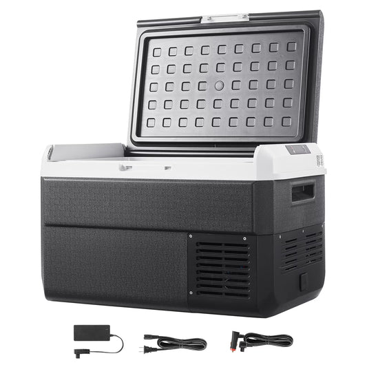 VEVOR Portable Car Refrigerator 42 Qt, 12V Portable Freezer with Single Zone, 12/24V DC  110-240V AC Electric Cooler with -4�H-68�H Cooling Range, for Car Truck Vehicle RV Boat Outdoor  Home use(40L)