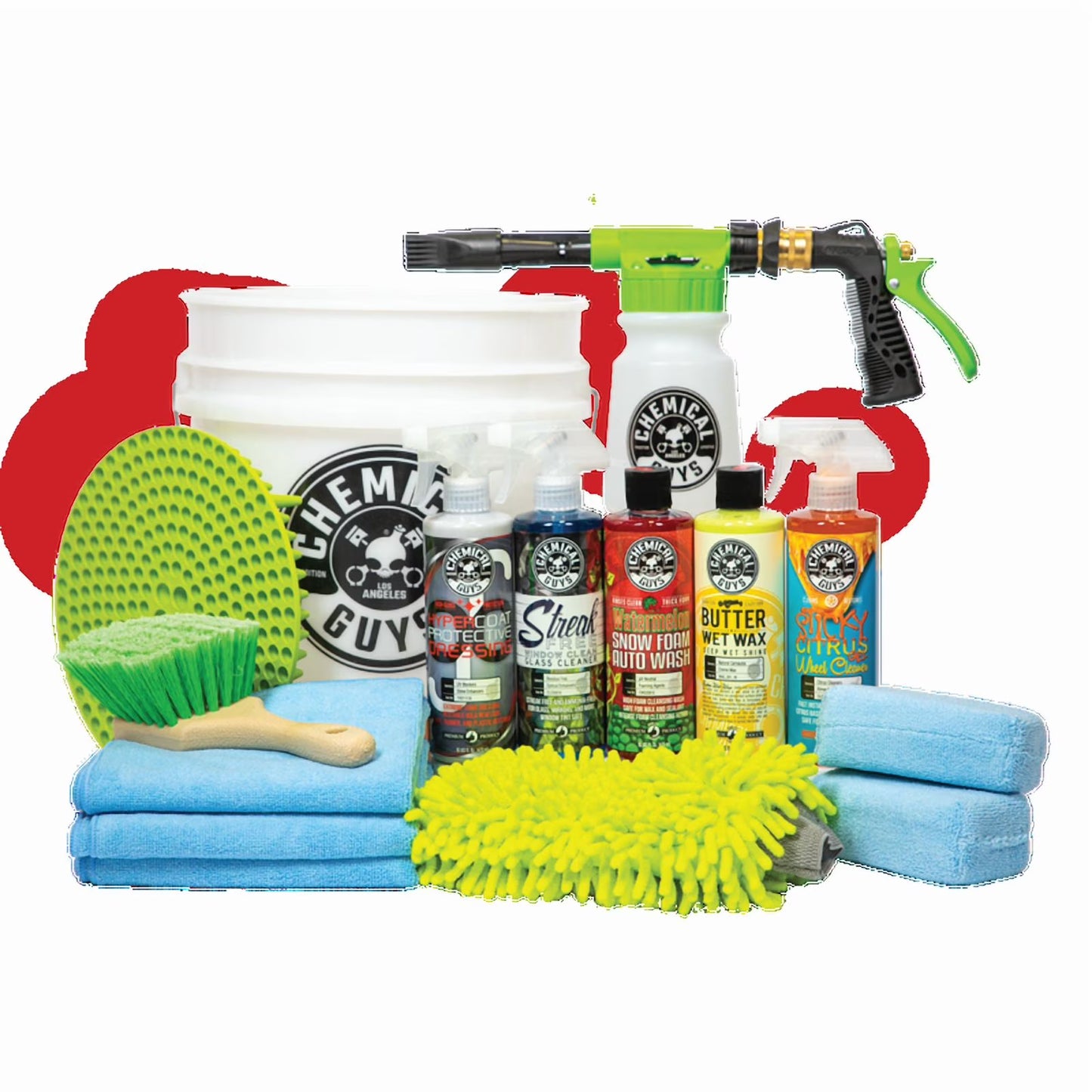 Chemical Guys HOL340 15-Piece Arsenal Builder Car Wash Kit with Foam Gun, Bucket, and (5) 16 oz Car Care Cleaning Chemicals, Gift for Car  Truck Lovers, Dads and DIYers (Works w/Garden Hose)