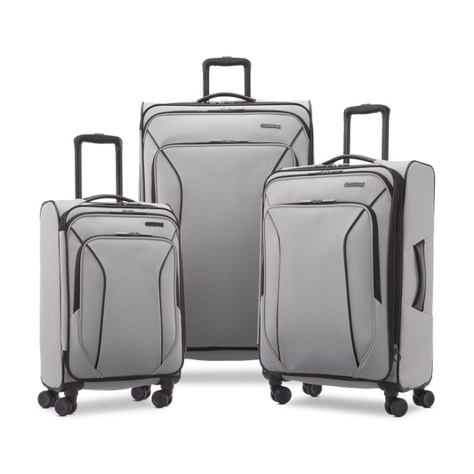 American Tourister X-Lite 3-Piece Luggage Set with Spinner Wheels - Light Grey(Light Grey)