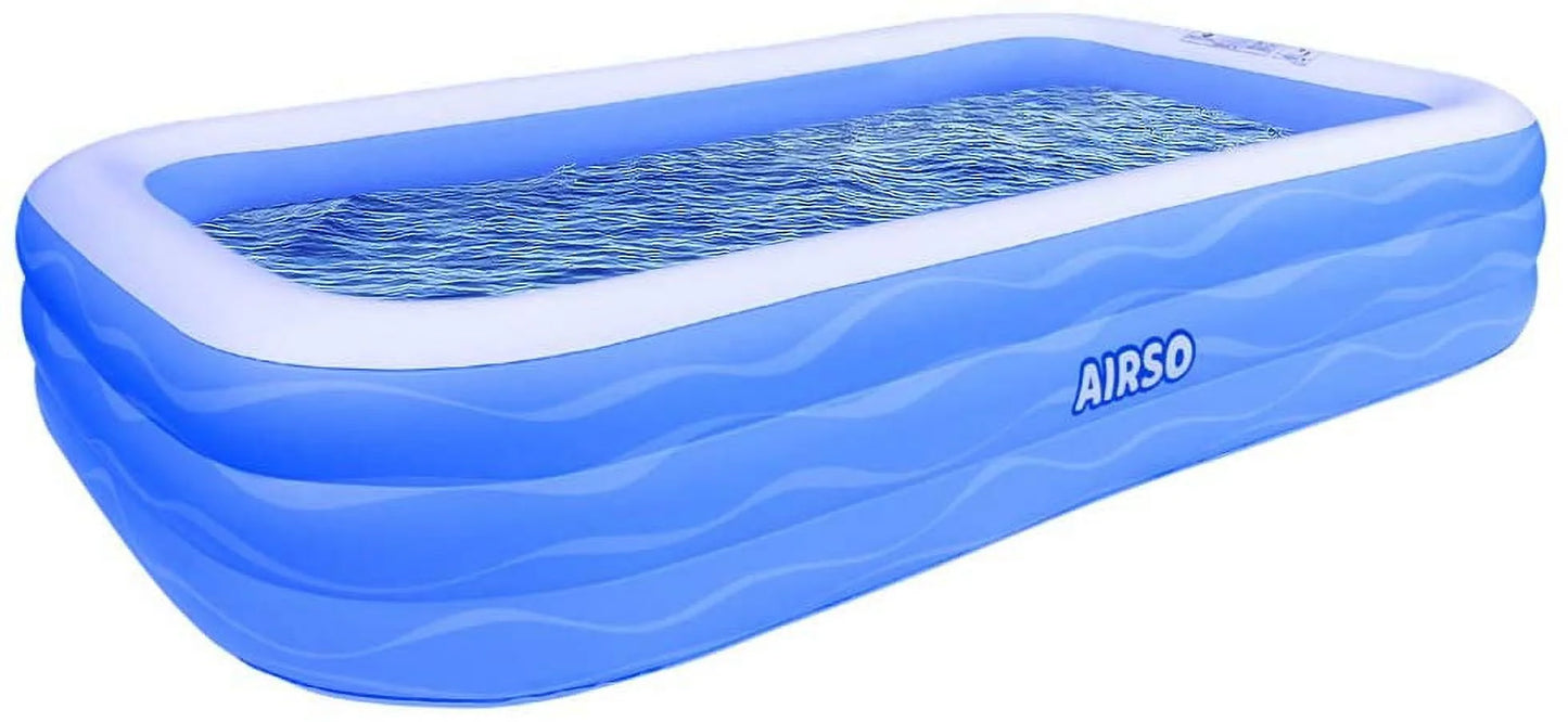 Airso Inflatable Swimming Pool Family Full-Sized Inflatable Pools 118" x 72" x 22" Thickened Family Lounge Pool for Toddlers, Kids  Adults Oversized Kiddie Pool Outdoor Blow Up Pool for Backyard, Garden