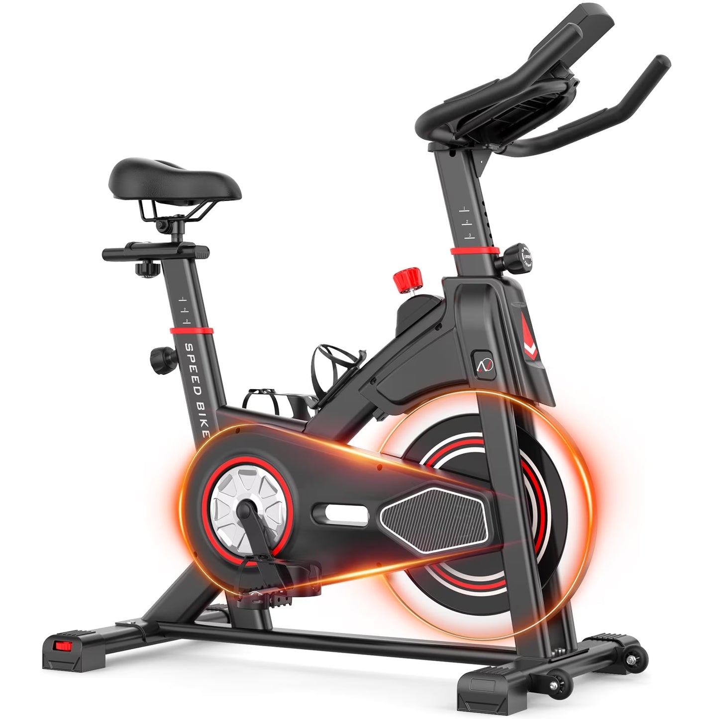 Exercise Bike Indoor Stationary Cycling Bike with 300lbs Weight Capacity,100% Resistance Adjustment Range, Heavy Flywheel, Comfortable Seat Cushion  LCD Monitor(5997-R)