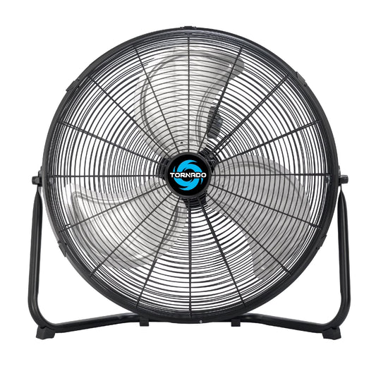 Tornado 20 Inch High Velocity Metal Floor Fan, 3-Speed Powerful Cooling for Industrial, Commercial, and Home Spaces, 120��Tilt, 6.0 FT Cord - UL safety Listed, Black(20")