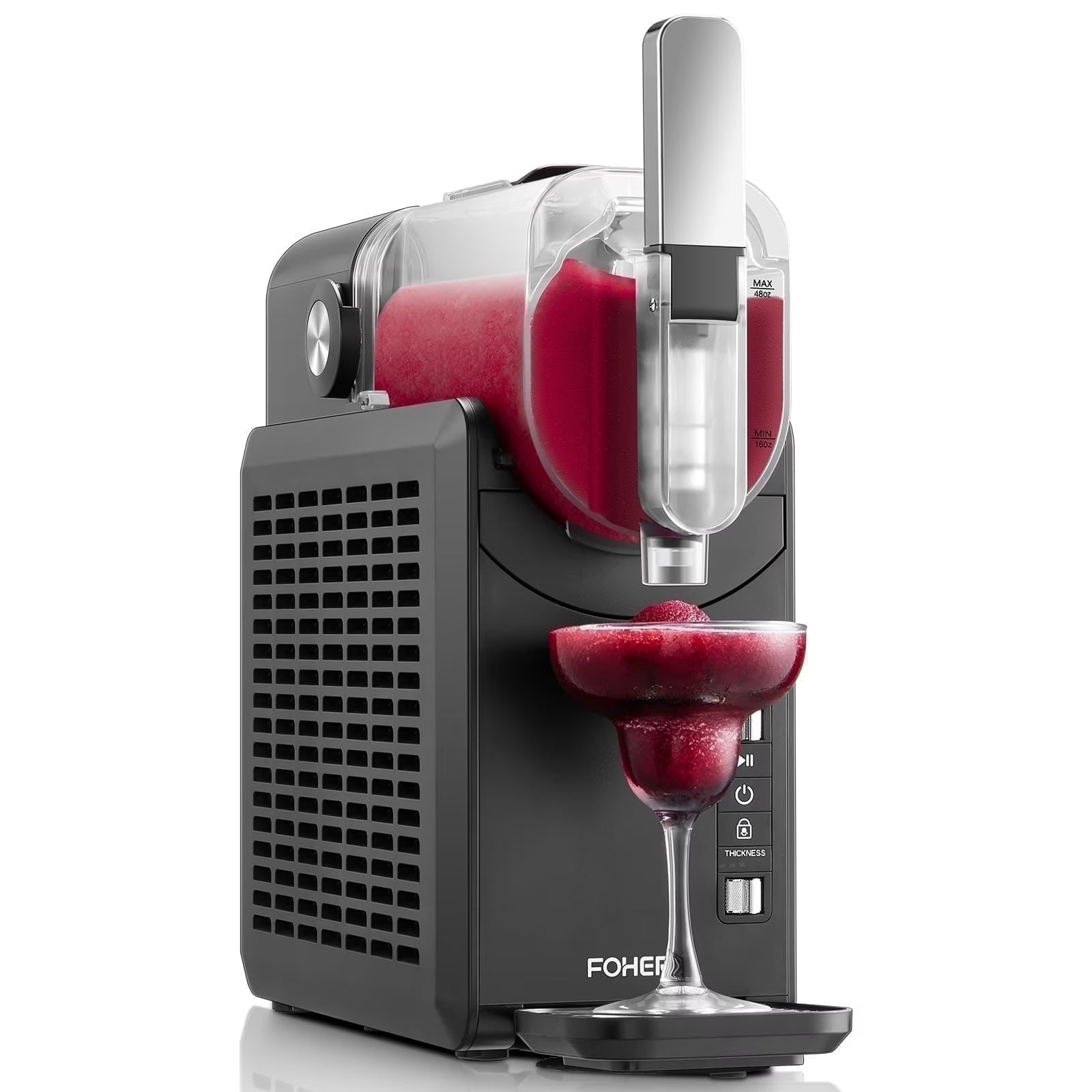 5-in-1 Slushie Machine, No Ice Needed, 15 Min Slushy Machine for Home with Self-Cleaning, Professional Frozen Drink Maker, 5 Preset Programs, Frozen Margaritas, Frapp��s, Milkshakes, and More, FOHERE