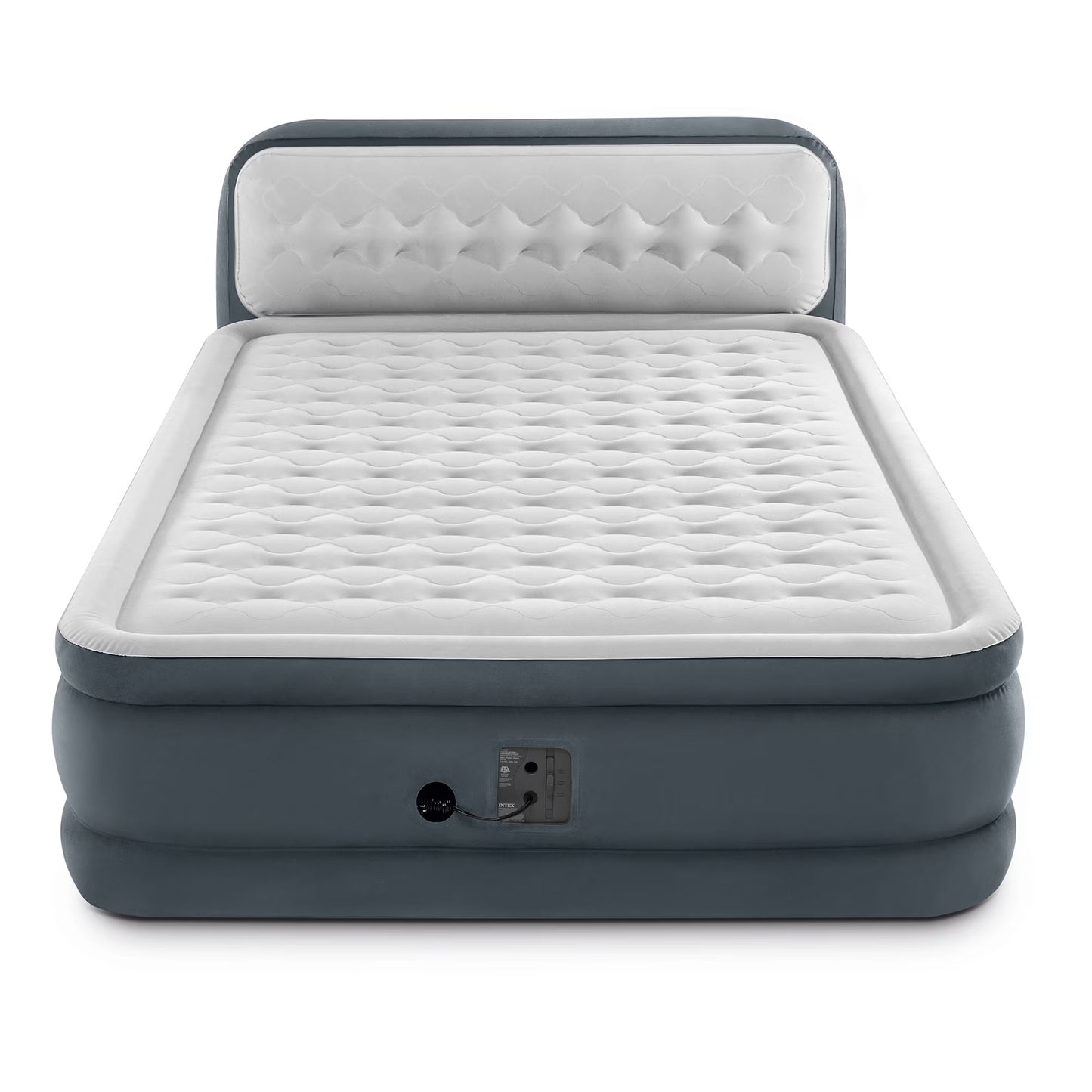 Intex Ultra Plush Dura Beam Deluxe Airbed with Built In Pump  Headboard, Queen