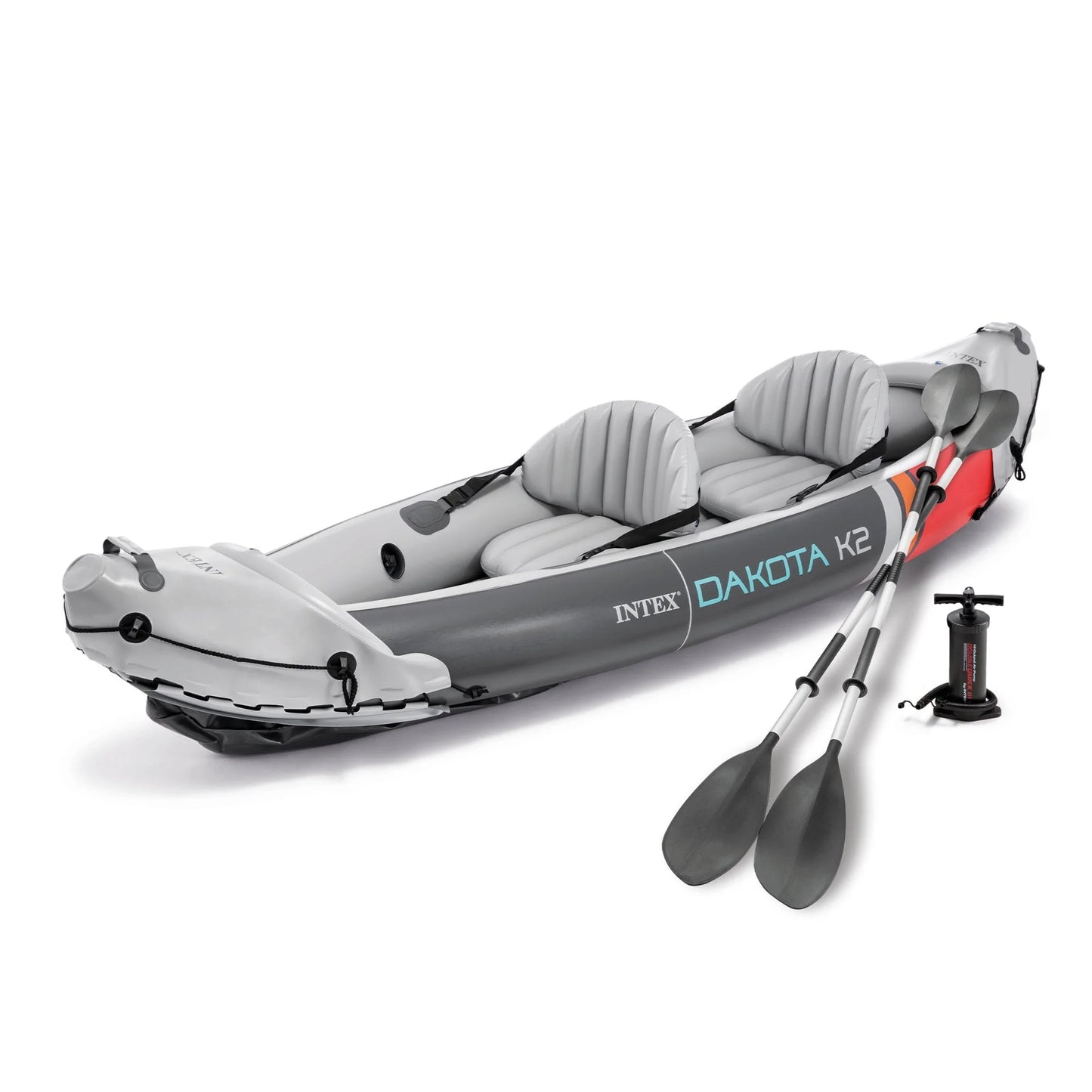 Intex Dakota K2 2 Person Inflatable Kayak  Accessory Kit w/Oars  Pump