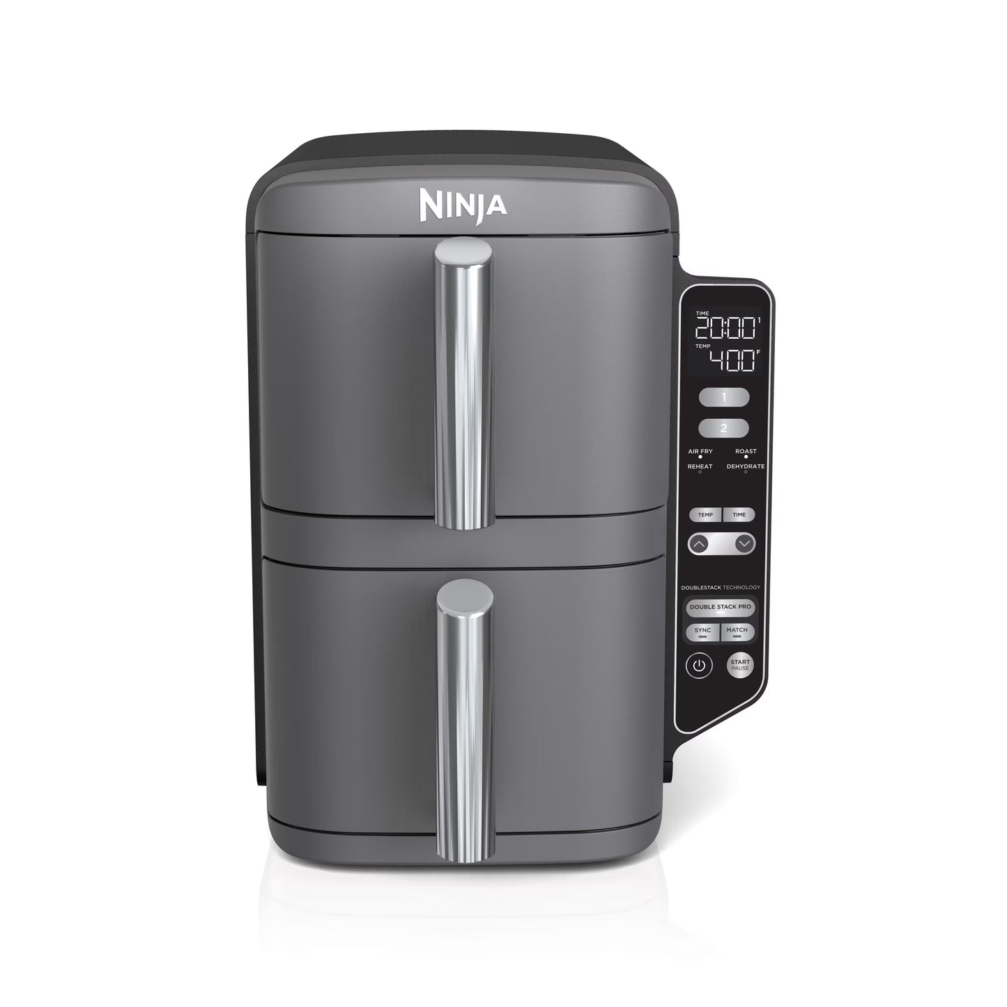 Ninja DoubleStack XL 2-Basket Air Fryer, DoubleStack Technology Cooks 4 Foods at Once, Space Saving Design, 10 QT, 4-in-1, Smart Finish  Match Cook, SL400(10 qt)