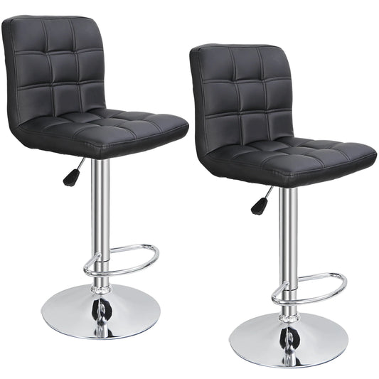 ZENY Height Adjustable Home Bar Stool Set 360-Degree Swivel, Set of 2(2)