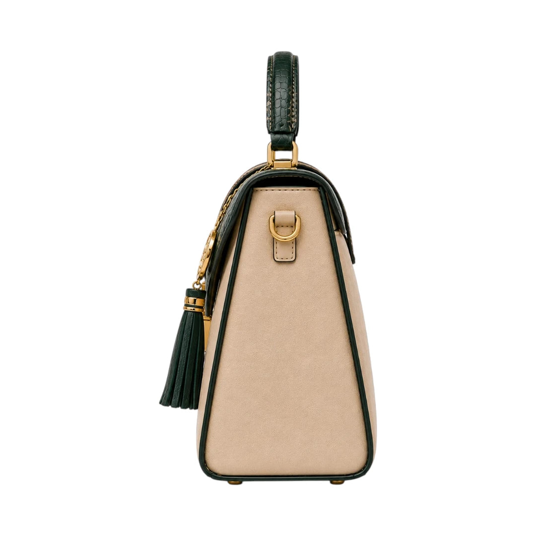 ExoticBags Luxury Beige Satchel Handbag for Women
