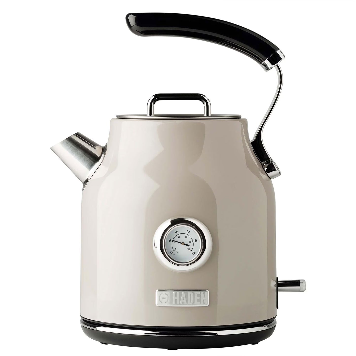 Haden Dorset 1.7 Liter Electric Water Kettle with Base, Putty  Chrome(Putty)