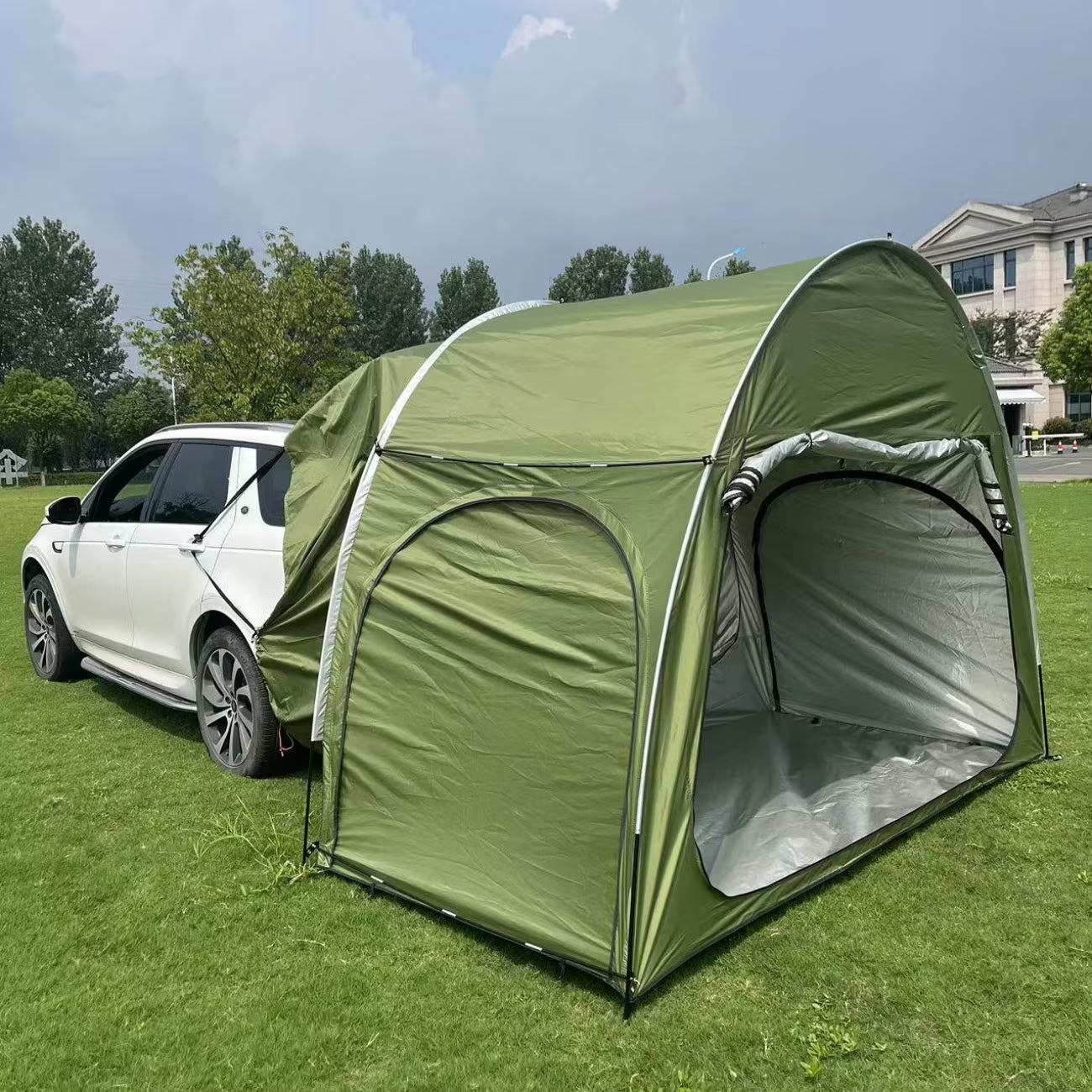 Outdoor Portable SUV Camping Tent Car Arch Rear Camping Bike Tent with Three Doors for 2 Persons