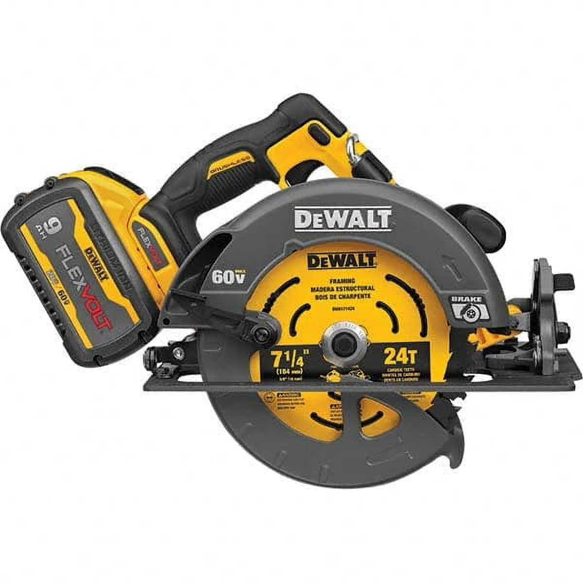 DeWalt FLEXVOLT 60 V 7-1/4 in. Cordless Brushless Circular Saw Kit (Battery  Charger)(1)