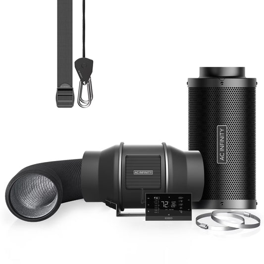 AC Infinity Air Filtration PRO Kit 6��, CLOUDLINE Inline Fan with Controller 69, Carbon Filter Ducting Combo, Cooling and Ventilation System for Grow Tents, Hydroponics, Indoor Gardening