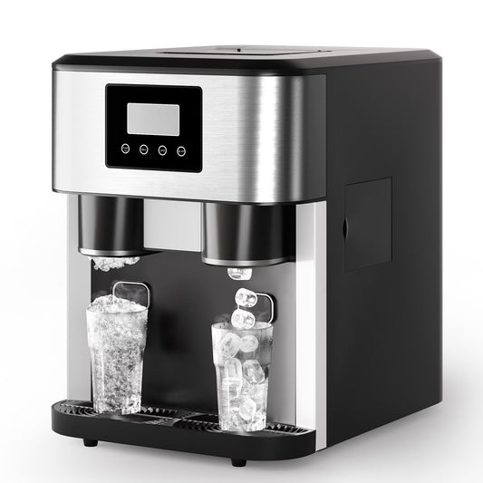 TABU 40Lbs/24H Countertop Ice Maker Machine,3 in 1 Ice Maker with Water Dispenser,Crushed Ice,Black(40 lbs)