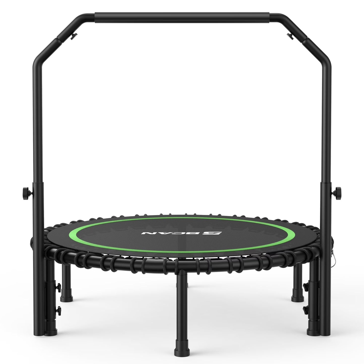 BCAN 450 LBS Foldable Mini Trampoline, 40" Fitness Trampoline with Bungees, Stable  Quiet Exercise Rebounder for Kids/Adults(40in Green)