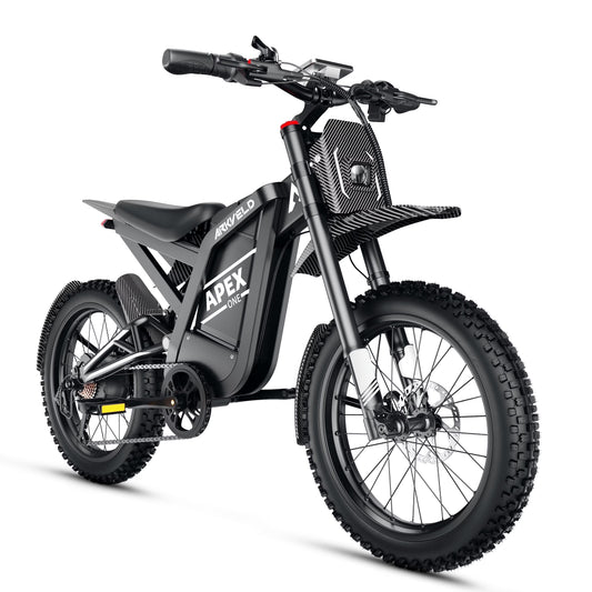 Arkveld Electric Bike for Adults, Peak-3000W, Max 40MPH and 80Miles Electric Motorcycle,25" Fat Tire Dirt Bike, APEX1 7-Speed E-Bike，White(White)